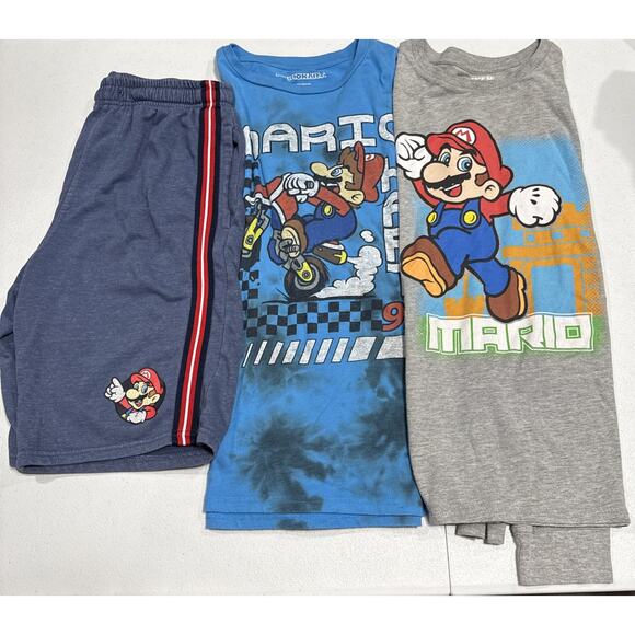 Super Mario Bros T-Shirts & Shorts Youth Boys XL-2XL (16-18) Nintendo Game Lot 3 - Picture 1 of 11